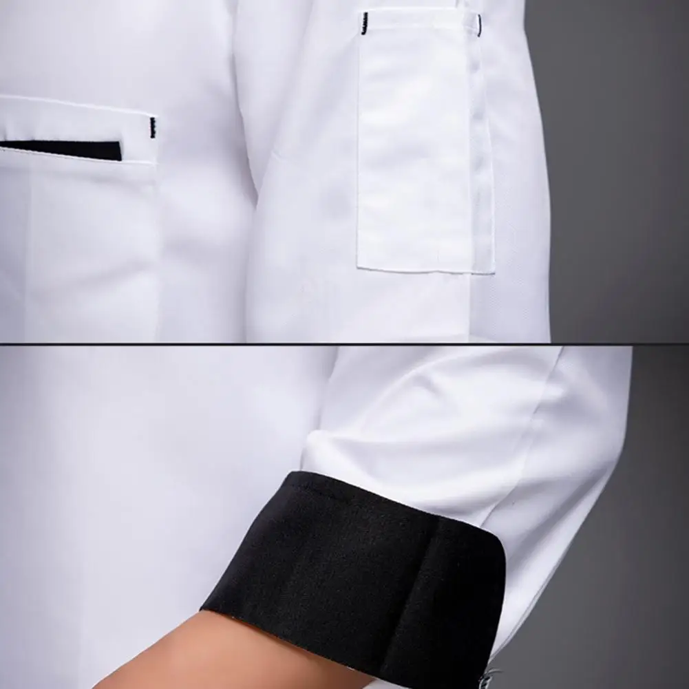 Unisex Chef Clothes Chef Uniforms for Kitchen Chef Shirt Stand Collar Short Sleeve Waiter Top for Kitchen Bakery Restaurant