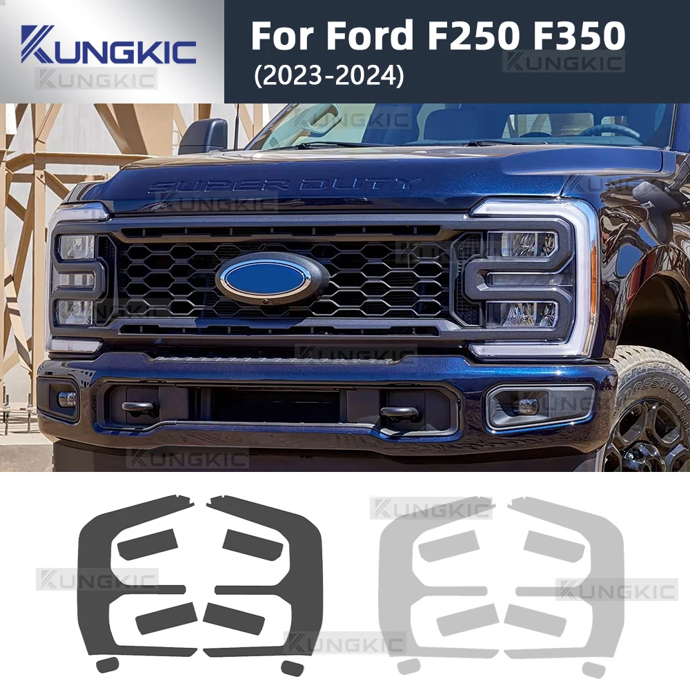 

Car Headlight Film for Ford F250 F350 2023 2024 Protective Film Smoke Black Transparent TPU Sticker Accessories Styling