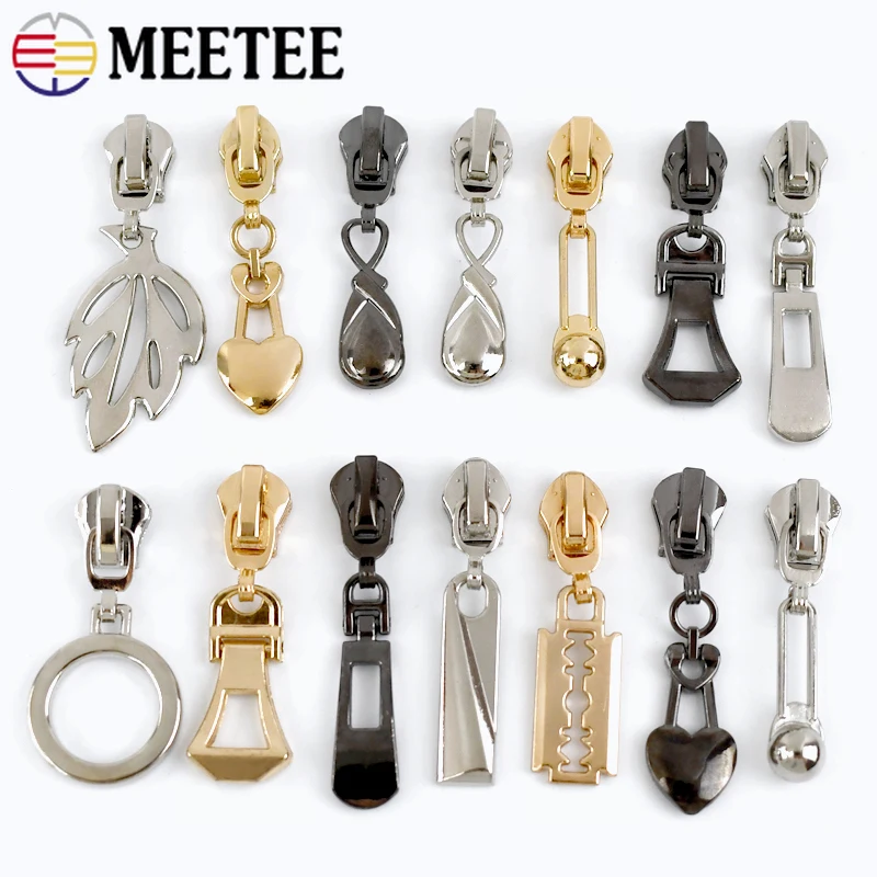 10/20Pcs 5# Zipper Sliders for Metal Nylon Resin Zips Tape Bag Clothes Decor Zip Head Puller Repair Kit DIY Sewing Accessories