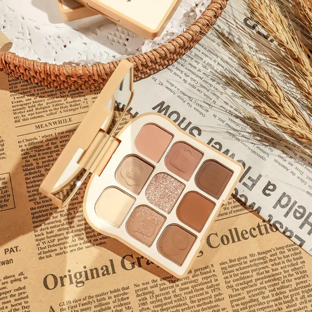 

Practical Compact Size Cosmetic Eyeshadow Sparkling Women 9-in-1 Daily Natural Nude Makeup Eye Shadow Skin Brightening