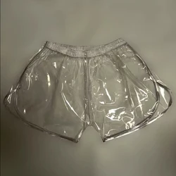 Sexy Couple Transparent PVC Boxer Shorts Wrapped Edges Rounded Soft Smooth Silent ABDL Plastic Pants Leak proof Diaper Panties