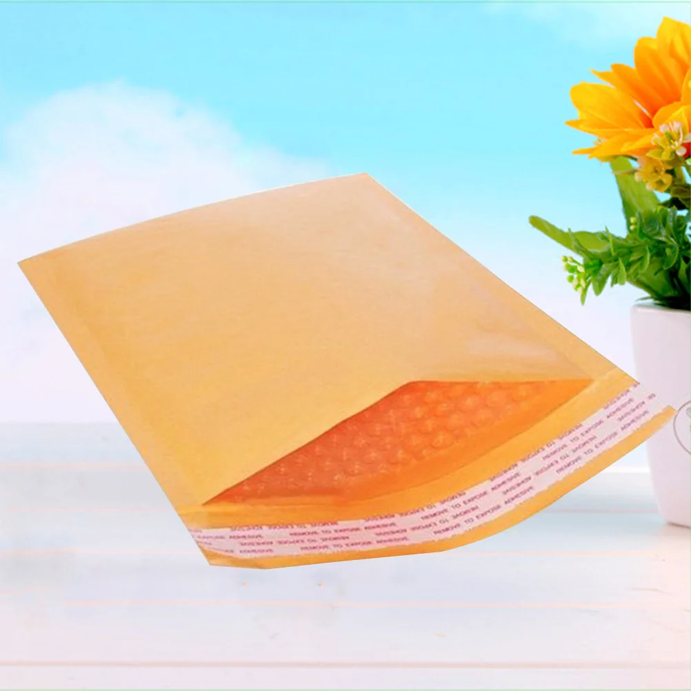 

50pcs 130X170Mm Kraft Bubble Mailing Envelopes Lightweight Protection For Letters Documents Office Home School Use Pearl Film