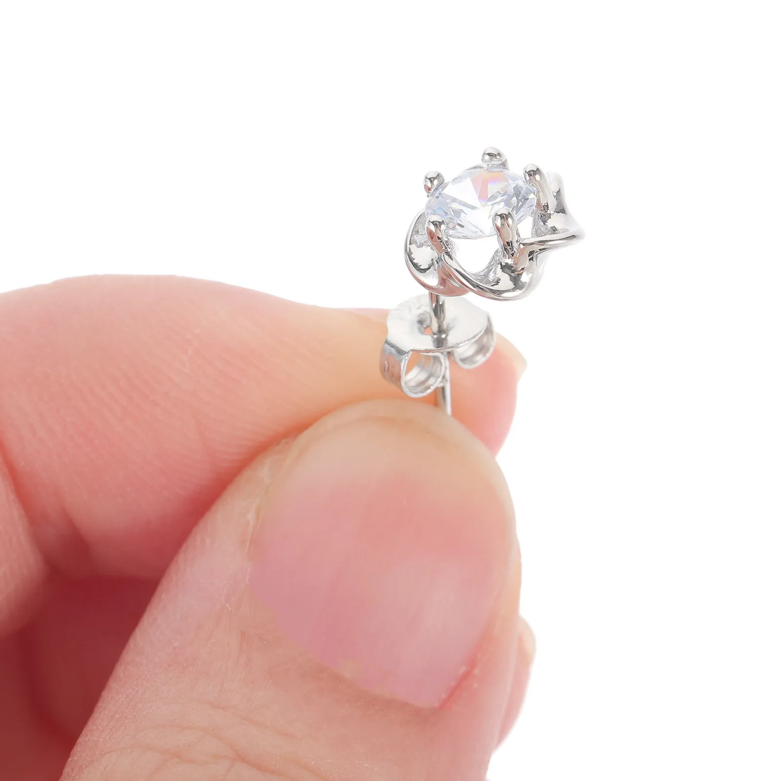 4Pcs Modern Silver Women Ear Studs Minimalist Design Fashionable Daily Wear Jewelry Gift for Her Friends Colleagues Studded