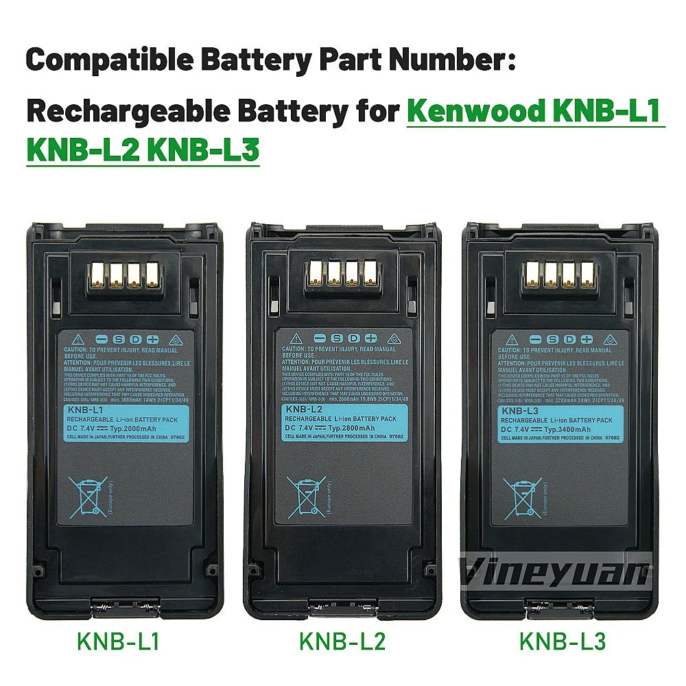 2000mAh KNB-L1 Battery for Kenwood  NX-5000 NX-5200 NX-5300 NX-5400 VP6430 VP6230 TK-5320 Two Way Radio Replacement Battery