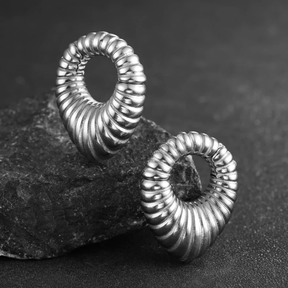 Giga 1/2 Stück 6mm (2g) Wassertropfen-Ohrgewichte, Ohrhänger, Edelstahl-Ohrdehner, Plugs, Körperschmuck, Punk – Detail 8