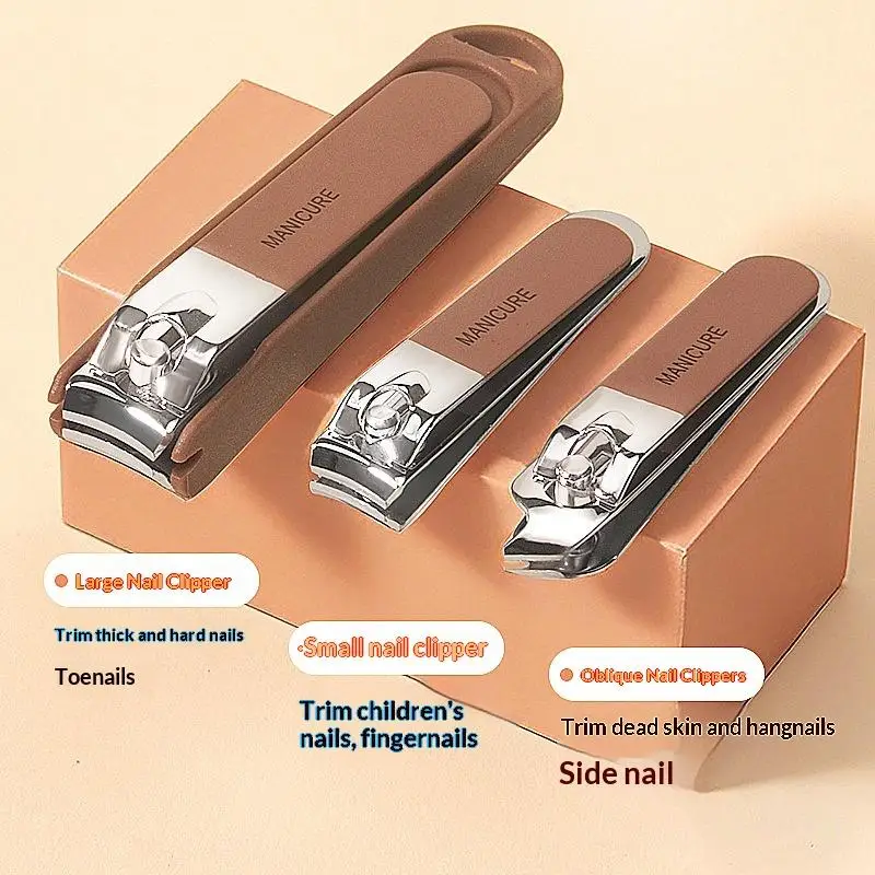 5/6/7/8 Sets Anti Splash Nail Clipper Manicure & Pedicure Set Nail Scissors Clippers Ear Digging Spoon For Men & Women