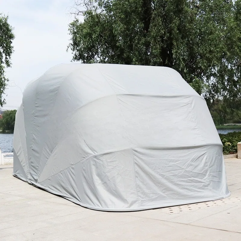 Semi-automatic mobile folding telescopic garage sunscreen flame retardant car parking shed thickened cotton warm car cover