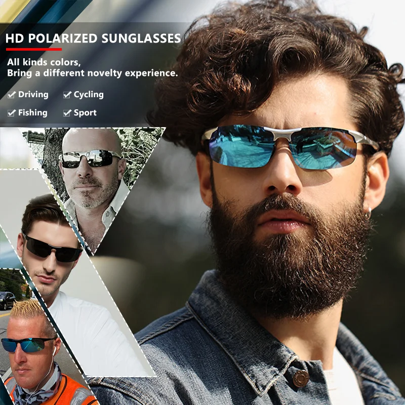 CoolPandas Brand Mirror Blue Sunglasses For Men Women Polarzed Sun Glasses Outdoor Driving Anti-Glare Oculos De Sol Masculino