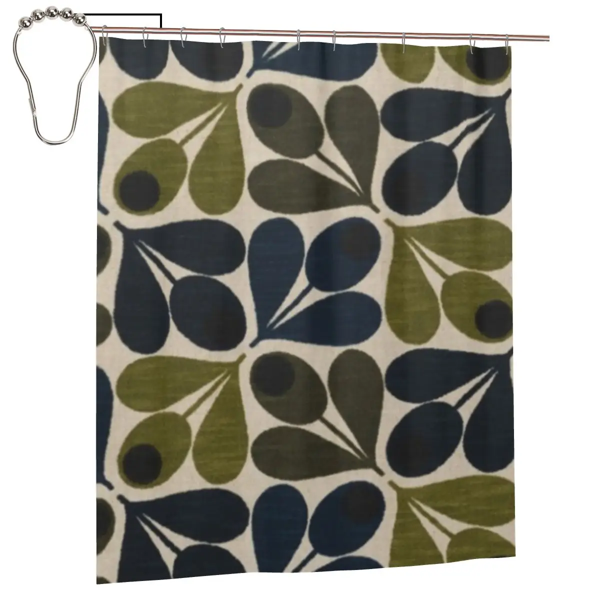 

Абстрактная занавеска для душа с дизайном Orla Kiely, полиэстеровая, водонепроницаемая, с крючками