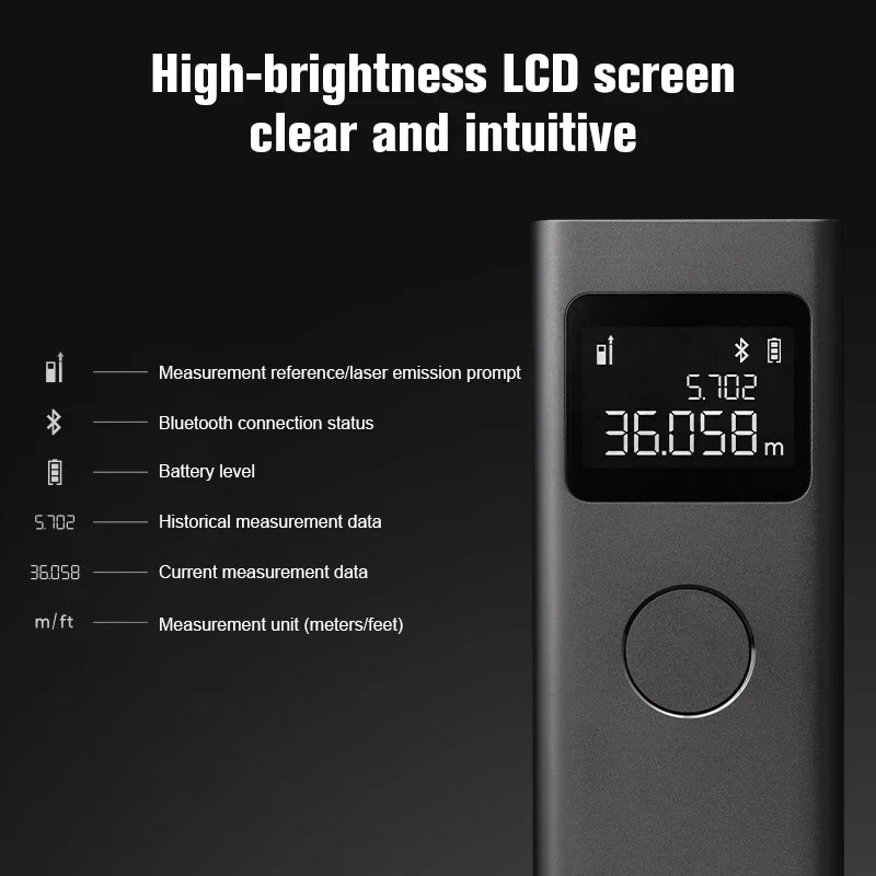 Xiaomi Mijia Smart Laser Rangefinder Real Time Distance Meter LCD Display Laser Range Finder Tape Measure Work With Mi Home APP