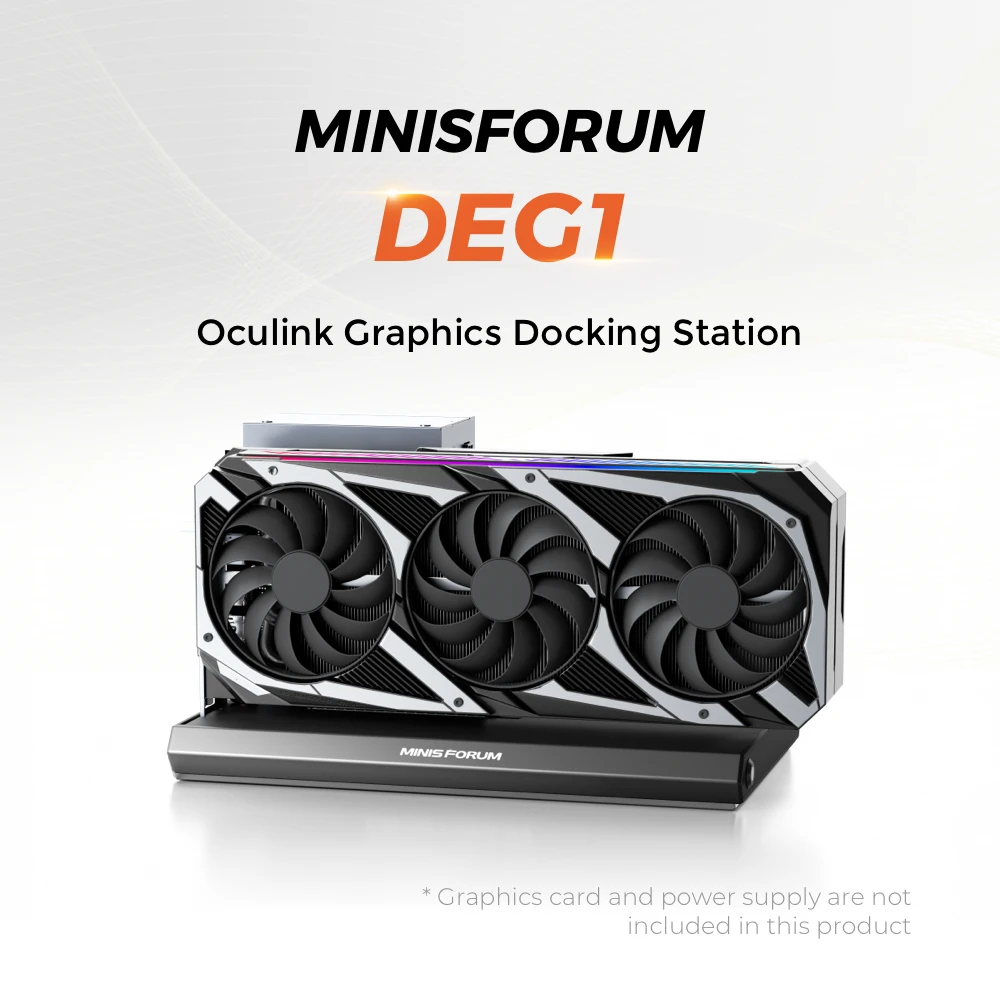 محطة إرساء الرسومات Minis Forum Deg1 Oculink لـ Um880/890 تدعم Rtx4090/rx7900xtx لعبة Pcie4.0x4 واجهة التوسعة