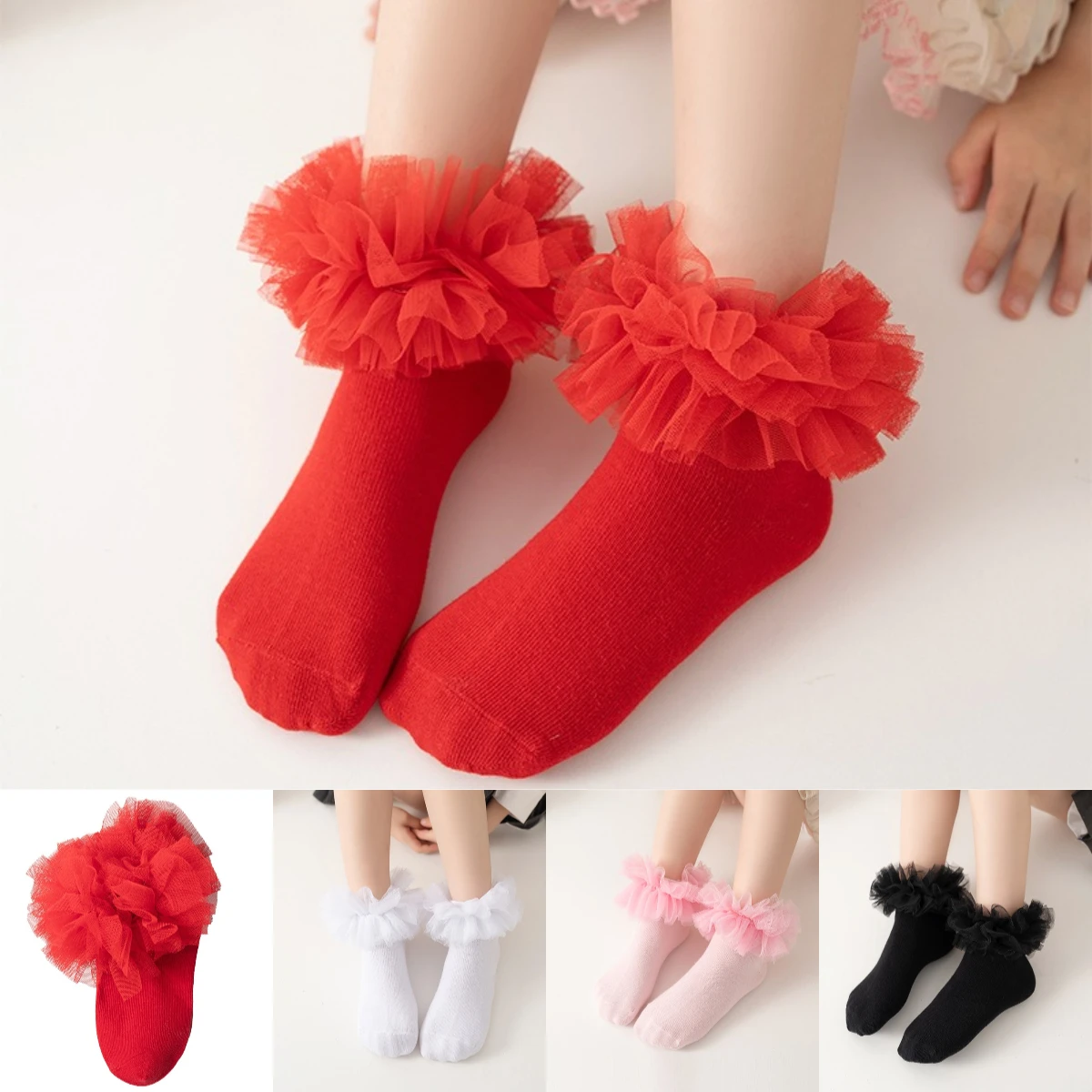 Children's Dance Socks Spring and Autumn Girls Socks Cotton Latin Dance Black Girls Dance Socks White Lace Frilly Socks New