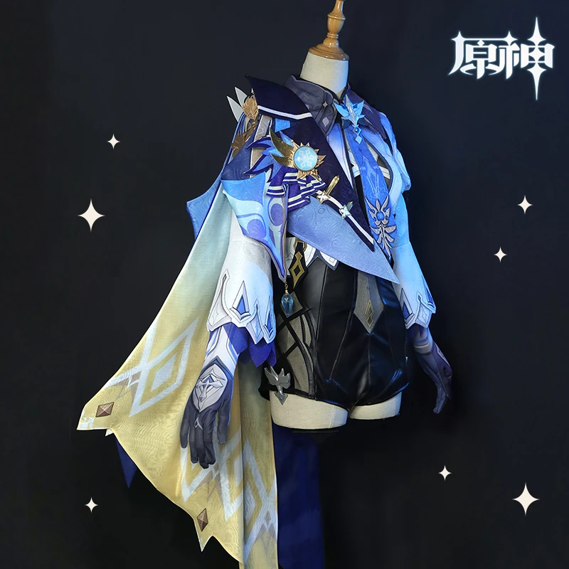 2021 jogo genshin impacto papel cosplay ice eula traje vestido de festa com sapatos feminino feiticeiro japonês traje vestido conjunto completo