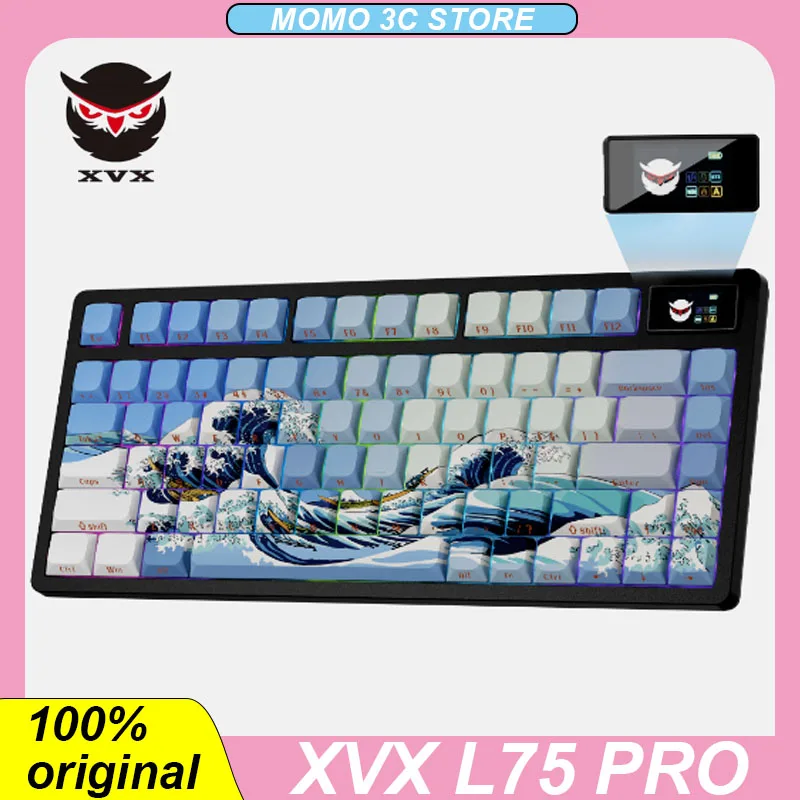 

XVX L75 Pro Mechanical Keyboard Wireless Bluetooth Three Mode RGB Laptop Customized Dwarf Switch OLED PC Gaming Keyboards Office