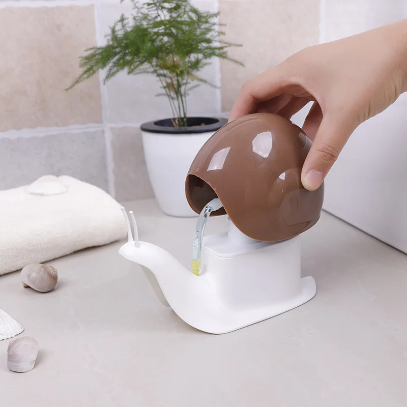 Botellas dispensadoras de jabón de caracol bonitas, botella dividida tipo prensa, loción de jabón líquido para baño, Gel de ducha, almacenamiento de champú para lavandería y cocina