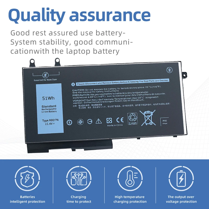 SUOZHAN R8D7N Laptop Battery For Dell Latitude 5400 5500 Precision 3540 Inspiron 7590 7591 7791 2-in-1 Sereis R8D7N 11.4V 51WH - Image 2
