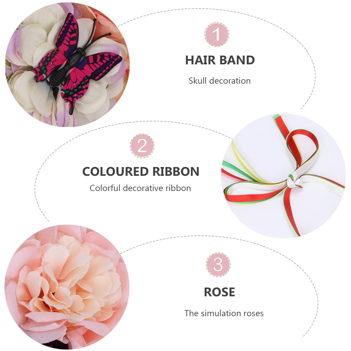 

Rose Garland Ghost Bride Hairgear Halloween Headdress Has Skull Headband Simulation Props