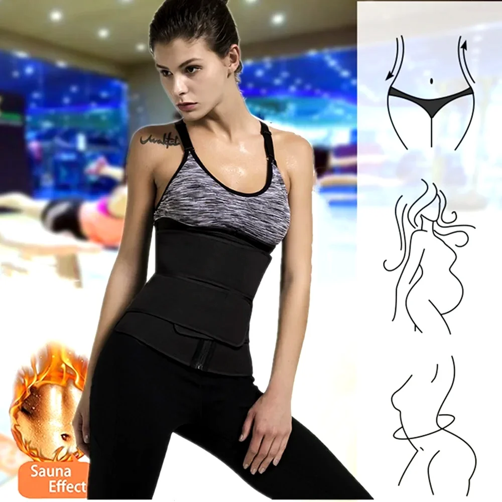 1pc Waist Trainer Slimming Body Shaper Fitness Belt Weight Loss Fat Burning Sport Girdle Sweat Trimmer Workout Cincher Shapewear