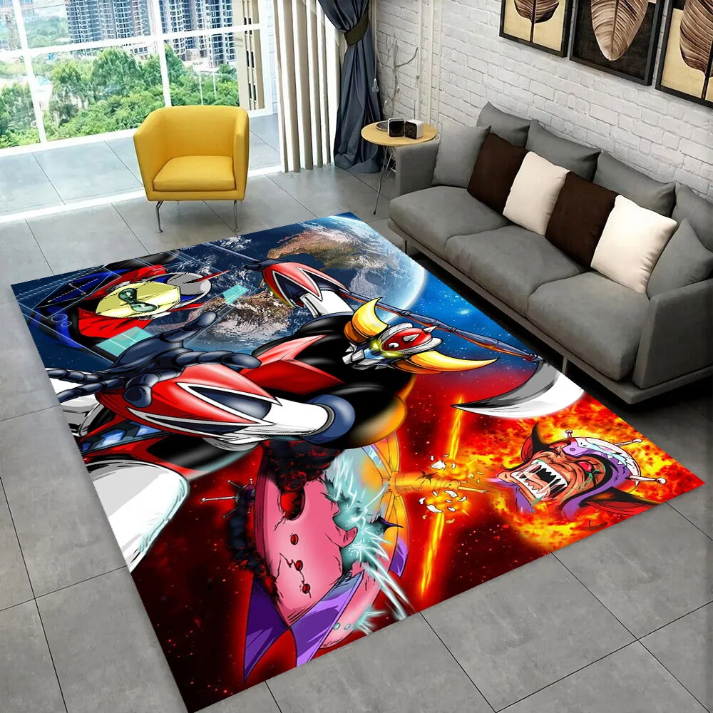 UFO Robot Grendizer Anime cartoon Area Rug,Carpet for Home Living Room Bedroom Sofa Doormat Decor,kid play Non-slip Floor Mat 3D