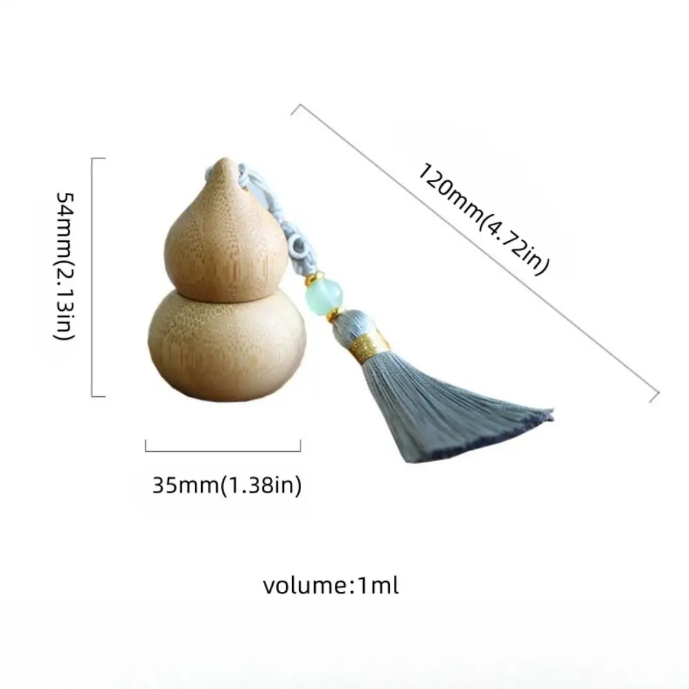 대나무 롤 온 병, 조롱박 모양 빈 튜브, 에센셜 오일 병, 유리 롤러 볼 펜던트, 리필 가능한 향수병, 1ml