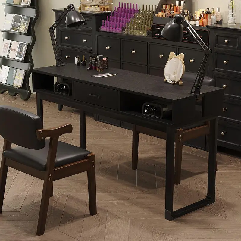 

Профессиональный роскошный винтажный стол середины века с металлическими ножками для ногтей, ретро стол для ногтей, модный классический стол, мебель для маникюрного салона