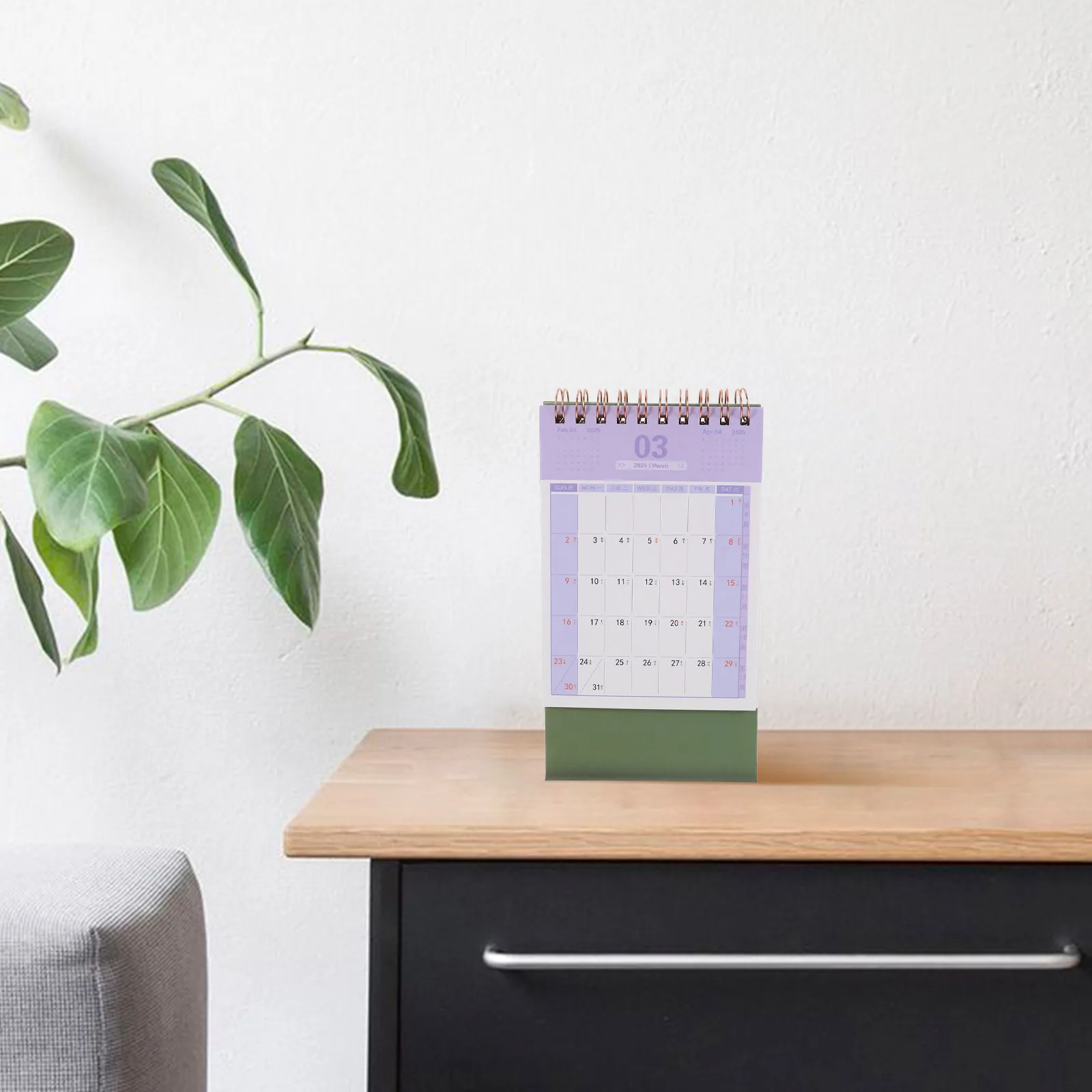 

Small Desk Calendar 2024 July to 2025 December Simple Fresh Design Spiral Planner Stand Up Flip Calendar for Office School