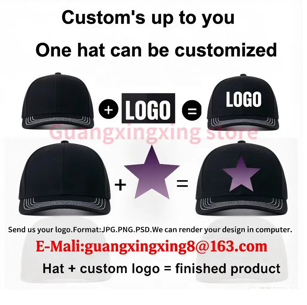 Custom embroidered logo hat Men\'s and women\'s baseball cap design DIY picture printing logo hat Summer sun hat wholesale