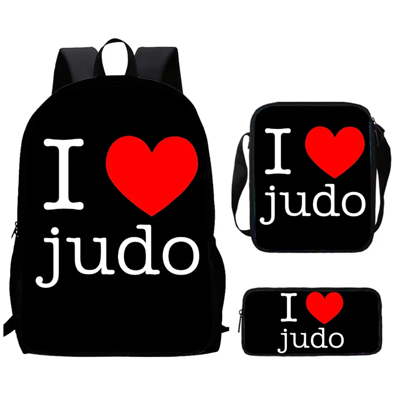 Cartoon Judo Child School Backpack With Shoulder Bags Pencil Bags For Pupil Students,Light Weight Schoolbags For Boys Girls