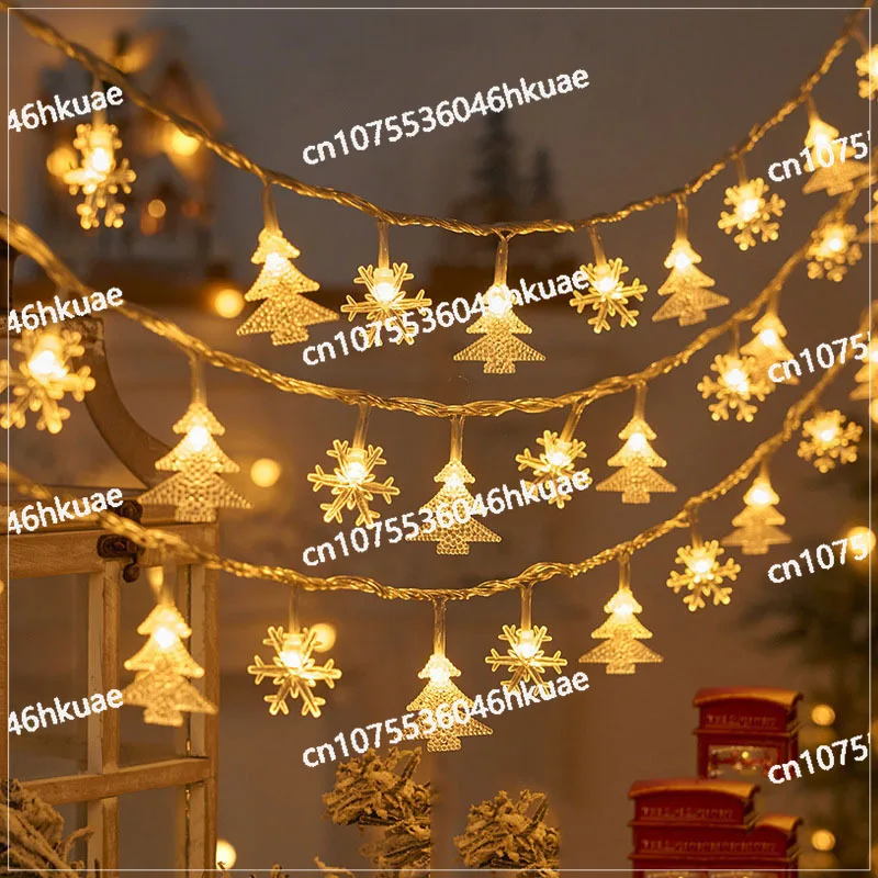 

Christmas Led Snowflake Elk Christmas Tree Light String, Atmosphere Decoration Small Lights Holiday Arrangement Light String