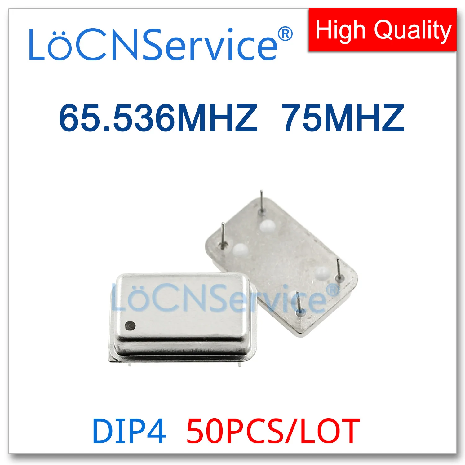 50PCS 65.536MHZ 75MHZ Crystal Oscillator Active Crystal OSC DIP-4 Rectangular Full Size 65.536M 75M 75.0MHZ Resonator DIP