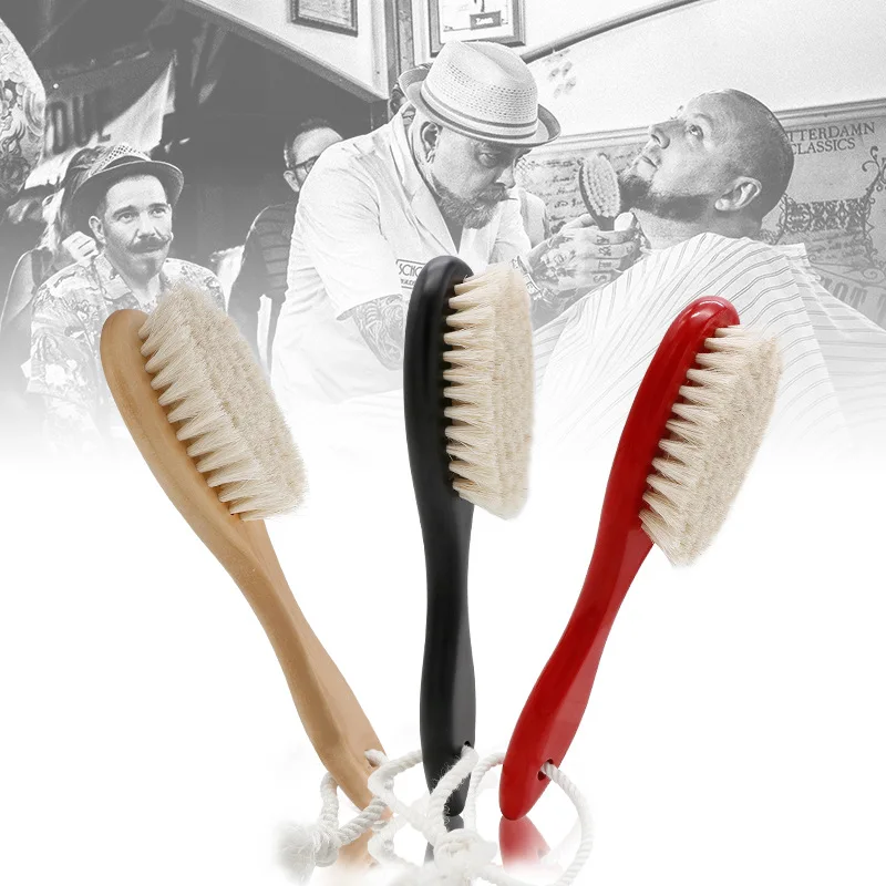 Barber Shaving Beard Brush Removal Neck Dusting Horse Hair Brushes Face Mustache Salon Cleaning Styling Tools Escova Cabelo