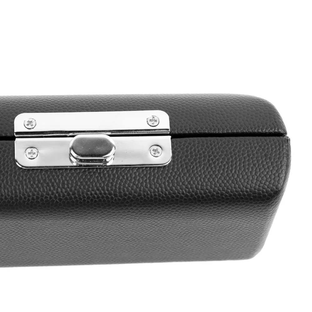 ​Durable​ ​16 Holes​ Piccolo Case​ ​Black ​PU Leather​ Instrument Cases ​Hard Shell​ ​Soft Interior Storage Case Cover​