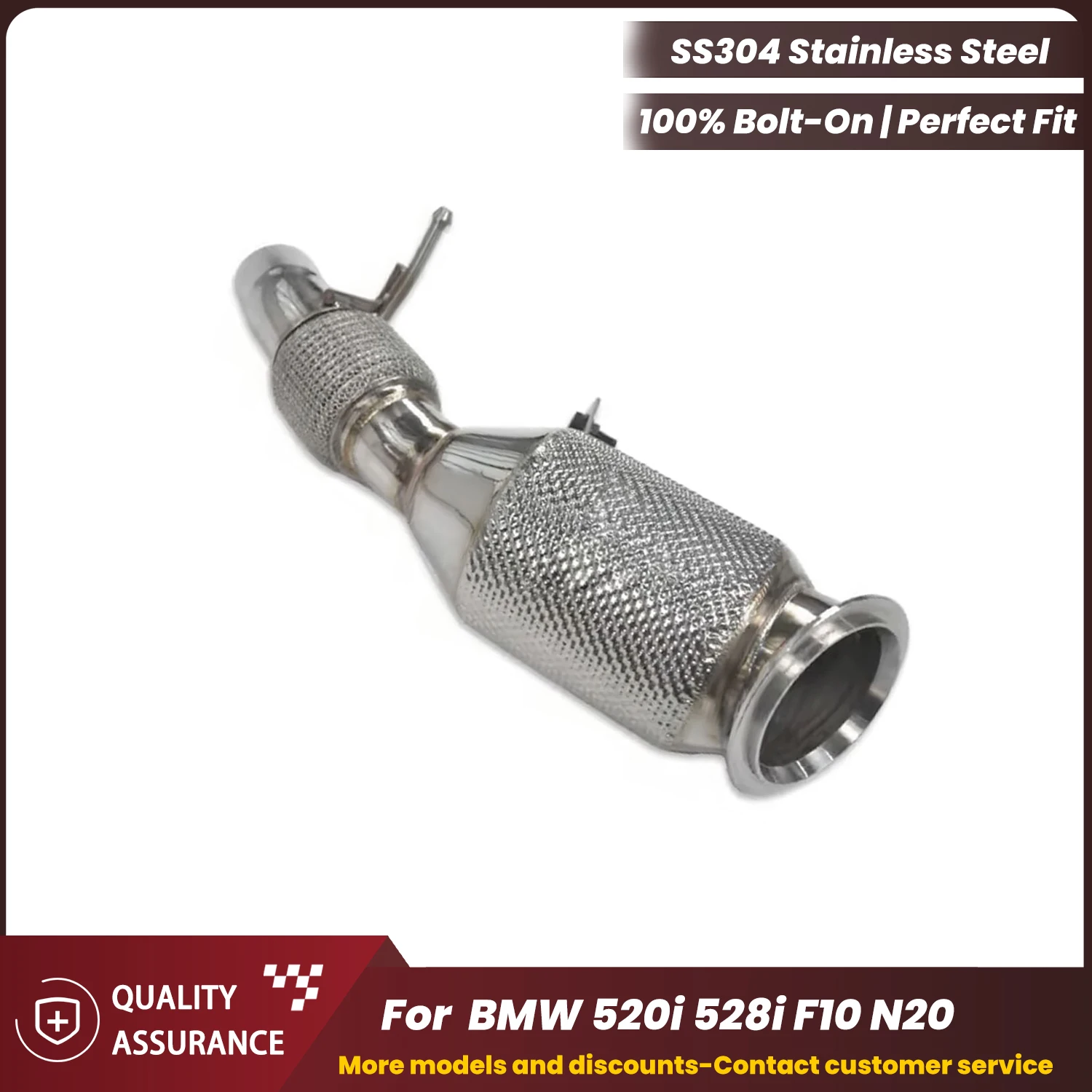 

High Flow Performance Downpipe ECCF 304SS for BMW 520i 528i F10 N20