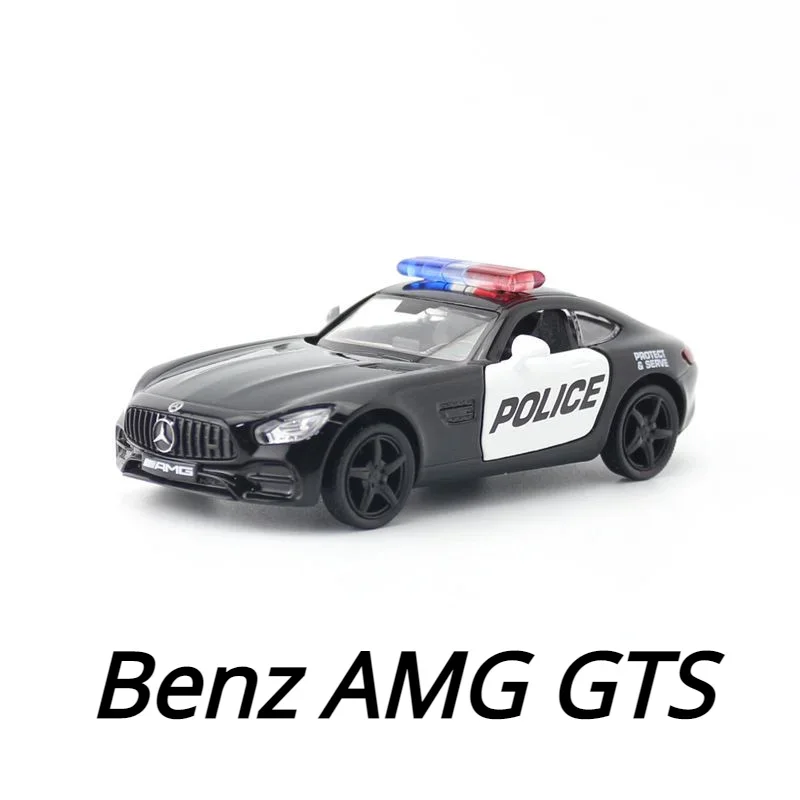 

1:36 Mercedes Benz AMG GTS police car High Simulation Diecast Car Metal Alloy Model Car Children's toys collection gifts X12