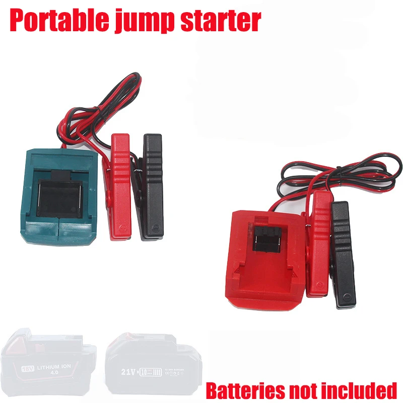 Portable Car Jump Starter Emergency Power Supply Compatible with For Makita/Milwaukee 18V Lithium Batteries with 12 AWG Cables