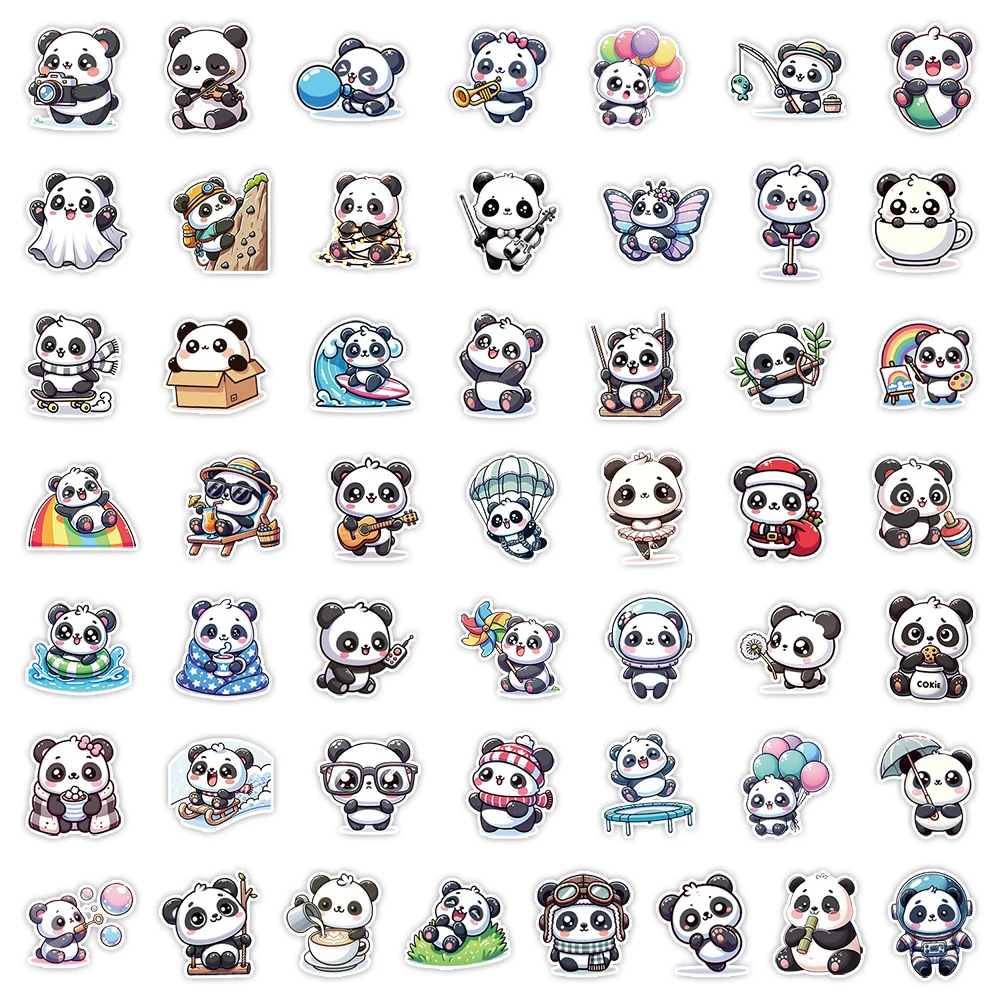 10/30/50PCS Cute Cartoon Panda Stickers Kawaii Animal Decals Decorative Luggage Notebook Phone Kawaii Decoration Sticker Toys