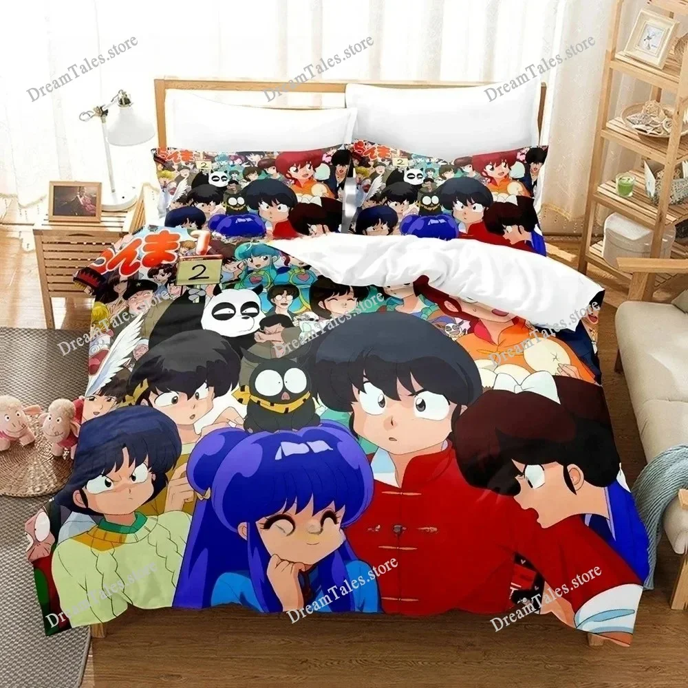 Ranma 1/2 Bedding Set Single Twin Full Queen King Size Bed Set Adult Boys Bedroom Duvet Cover Sets 3D Print Anime Luxury Gift369
