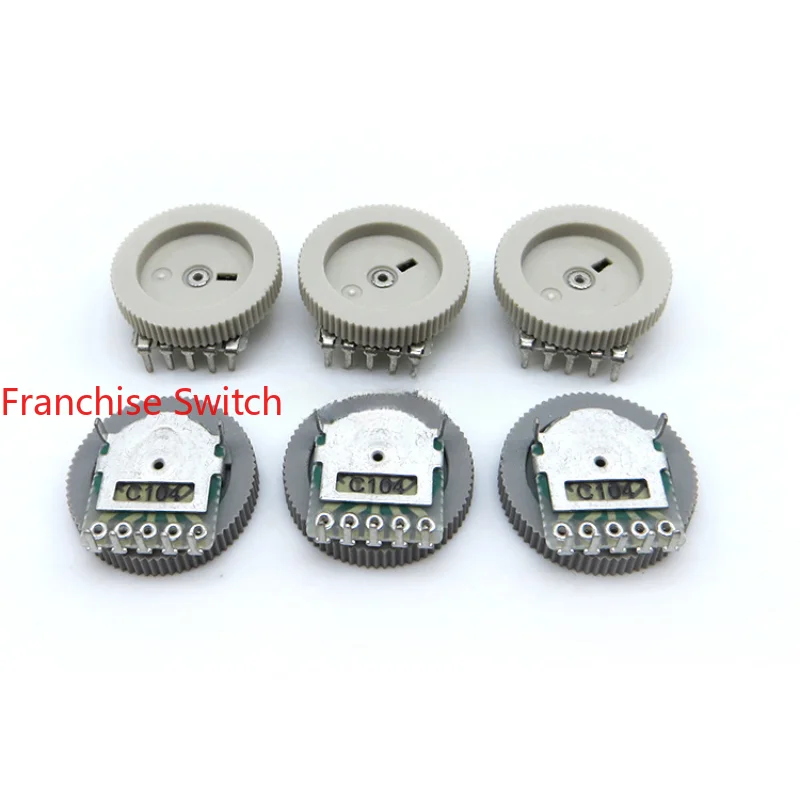 

10PCS Imported Gear Dial Type Series Potentiometer Duplex 16 * 3 C50K, C100K