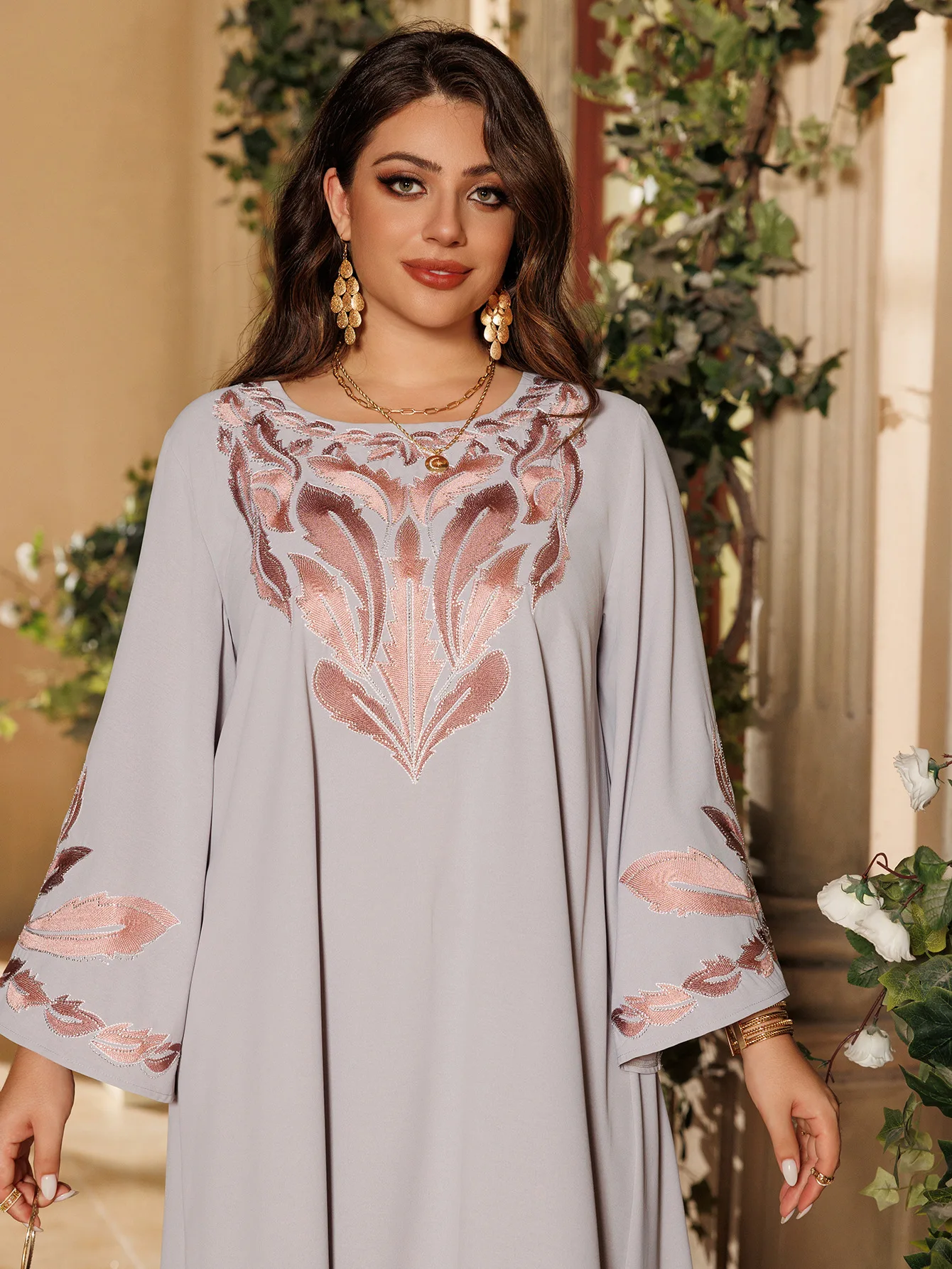 

Muslim Diamond Embroidery Dress Women Dubai Abaya Turkey Kaftan Eid Ramadan Islam Clothing Marocain Femme Robe Kebaya Jalabiya