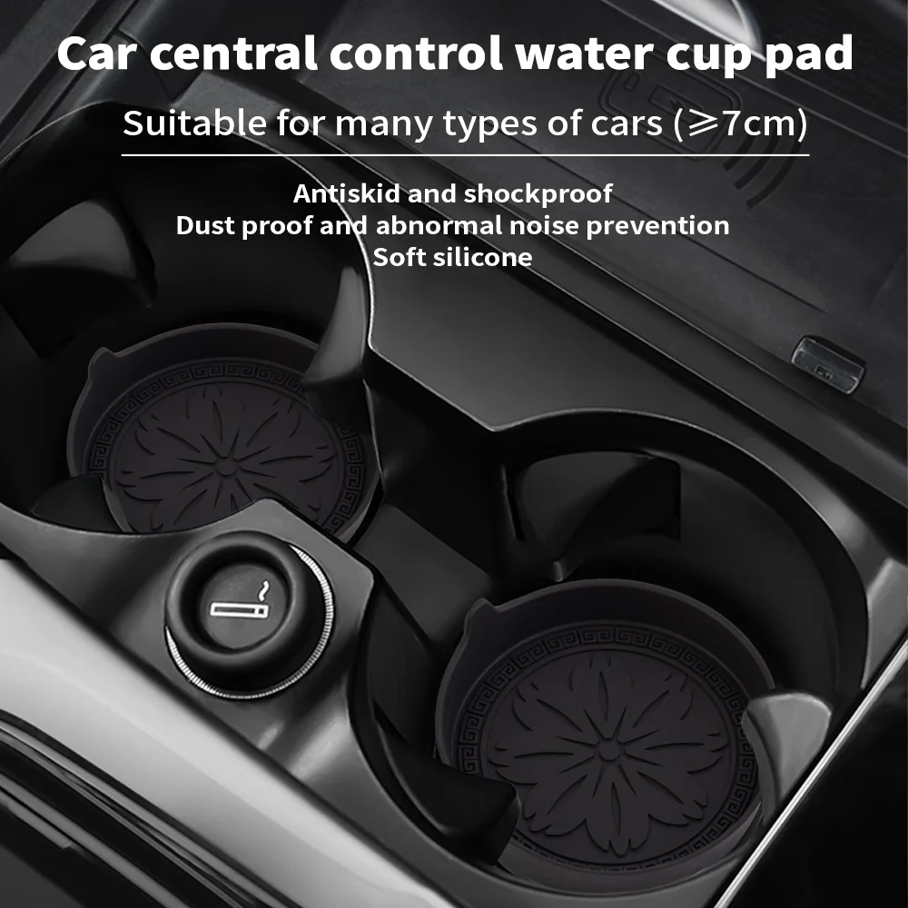 2 pcs Silicone Storage Mat for Car, Anti-Slip Beverage Rack, Deep Cup Car Interior, Suitable for Truck SUV, 2 PCs