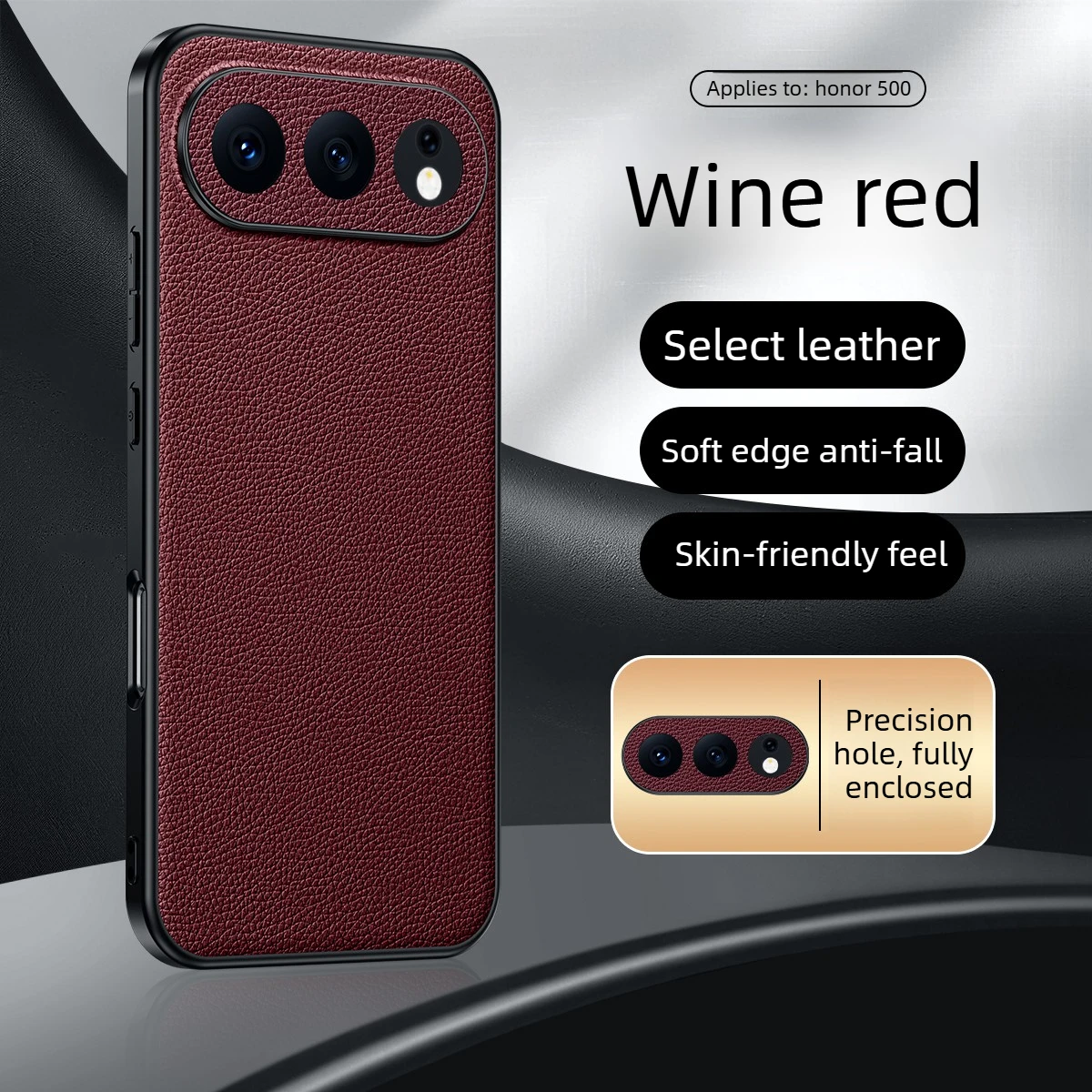 حافظة هاتف من الجلد الطبيعي لهاتف Honor500 Pro حافظة Honor 500 عدسة حماية كاملة رفيعة للغاية مضادة للسقوط حافظة هاتف عمل غير لامعة