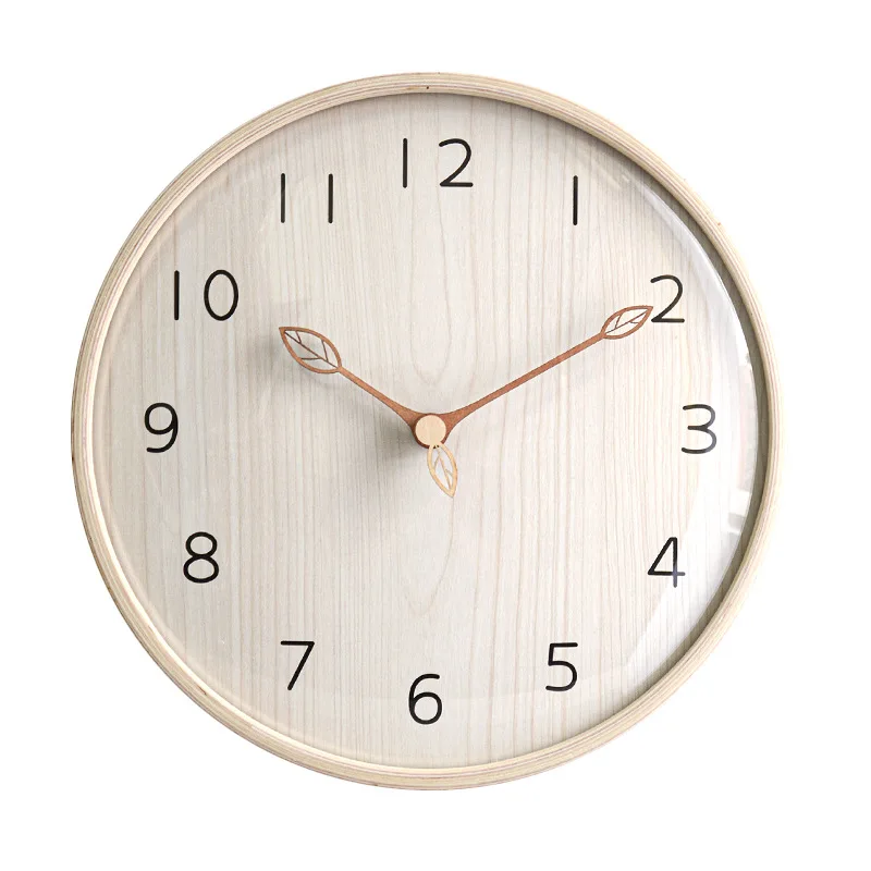 

Nordic Style light Wooden Wall Clock Living Room Bedroom Decoration Clock Silent Large Wooden Clock for Wall Home Decor