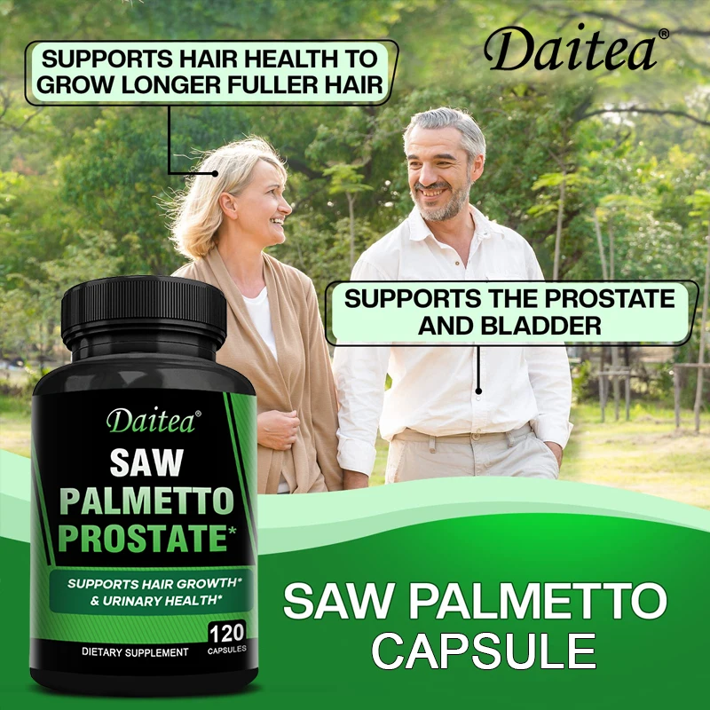 Saw Palmetto-Ergänzung, Prostata-Gesundheit, Haarwachstum für Männer und Frauen, Unterstützung zur Unterstützung der normalen Wasserlassenfrequenz