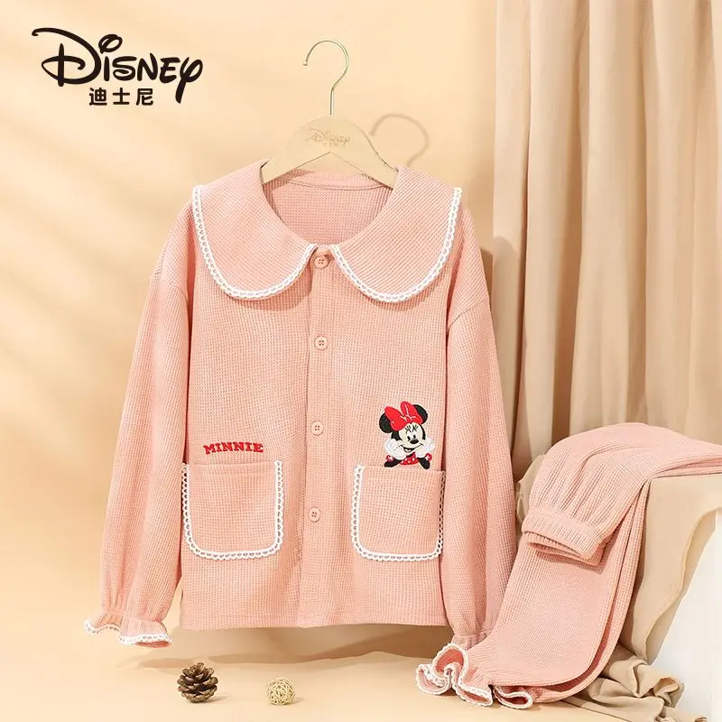 Cute anime peripheral Minnie series autumn suit Kawaii Disney creative girls goose down long-sleeved home wear pajamas wholesale