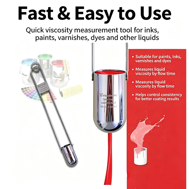 Stainless Steel Zahn Cup 1 2 3 4 5 Zahn Viscosity Cup Handheld Measuring Cup for Paint Coating