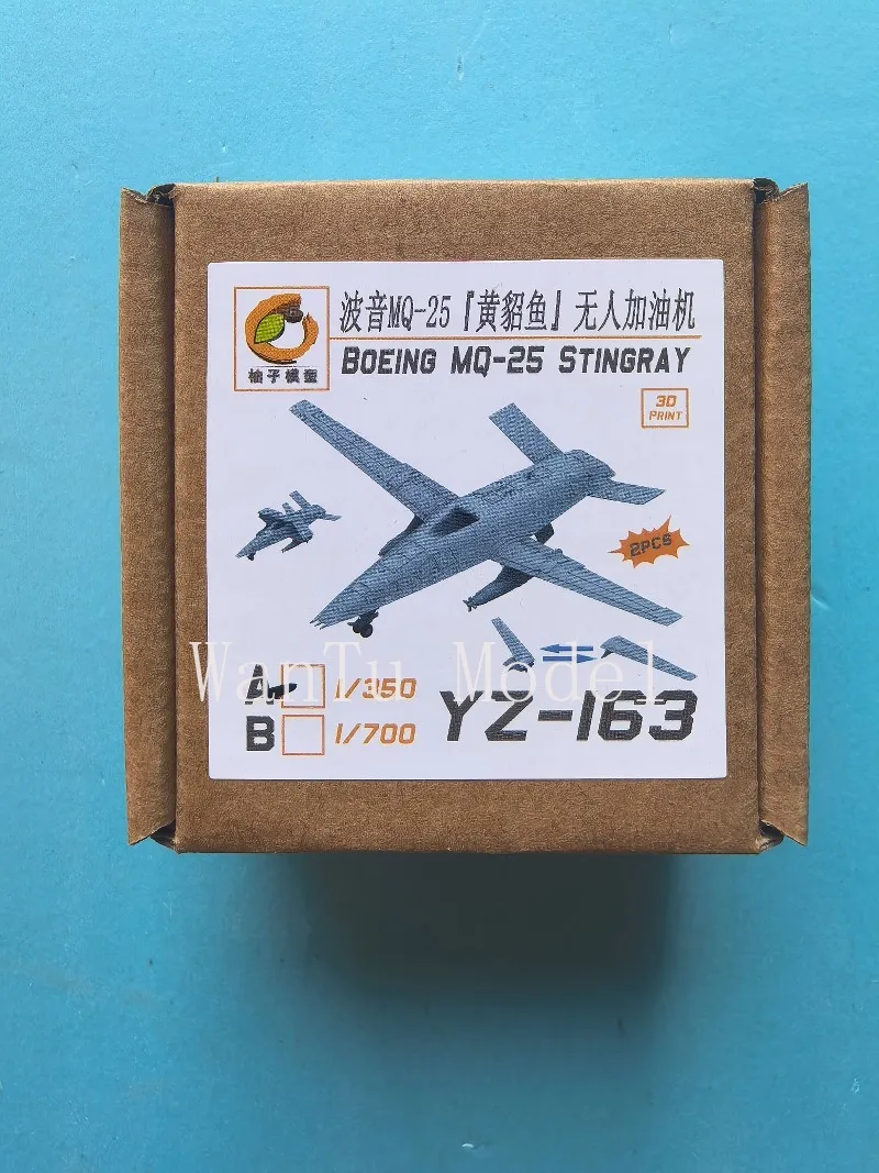 Youzi Models YZ-163 3D Print Boeing MQ-25 Stingray Drone (2pcs) 1/350 Scale Aircraft Model