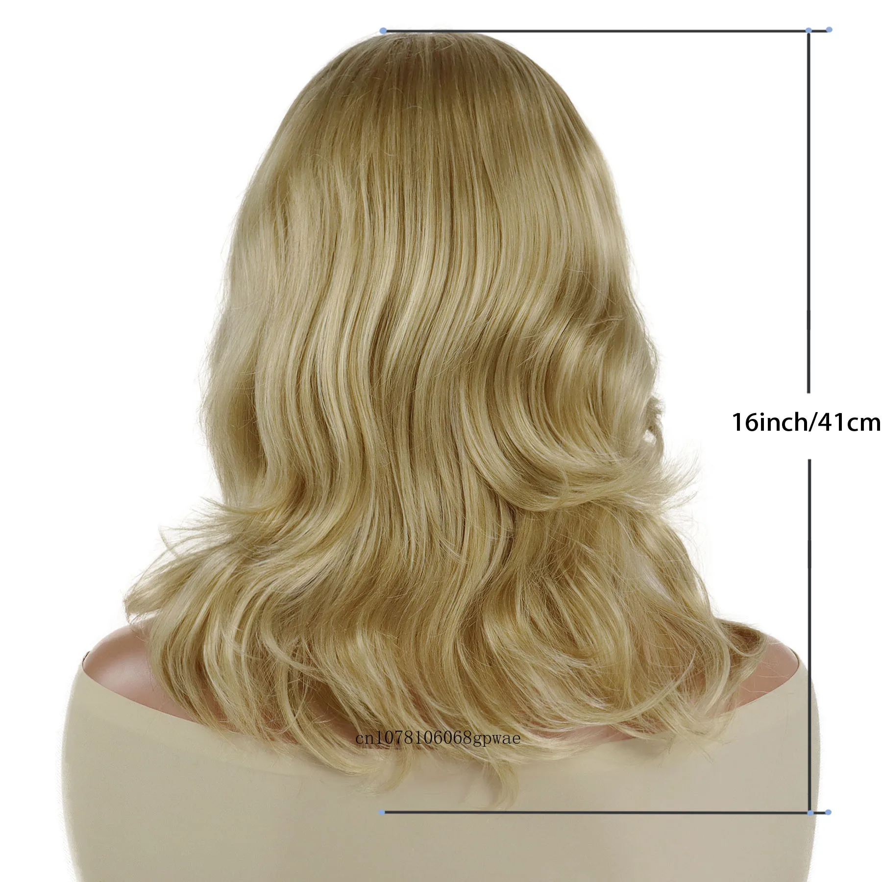 Synthetic Medium Long Curly Wig Ombre Blonde Wig for Women Natural Soft Hair Daily Cosplay Party Heat Resistant Sexy Ladies Wigs