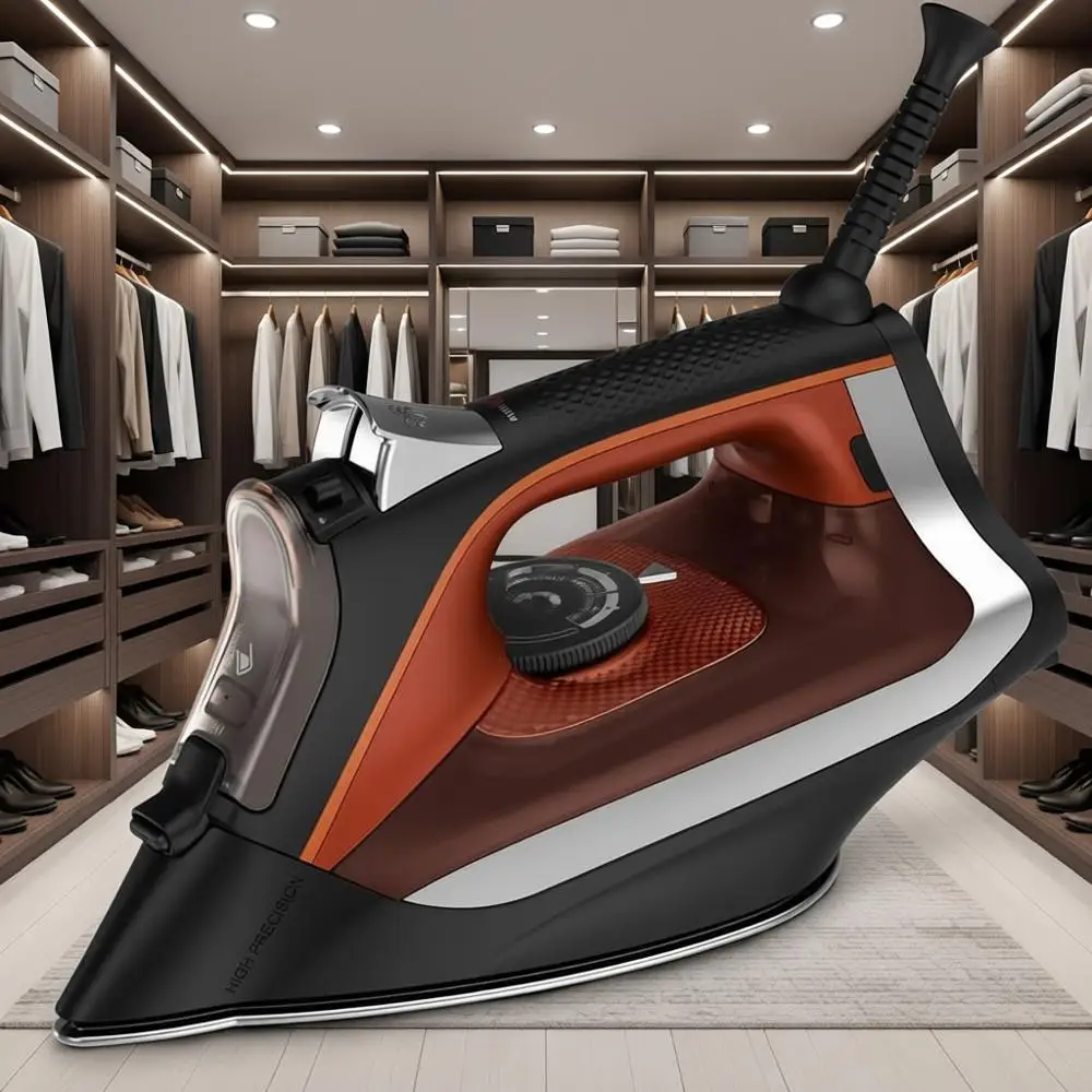 

Паровой утюг, утюг для одежды, подошва из нержавеющей стали, микроперфорация, 1700 Вт, легкий, с функцией автоматического отключения, черный