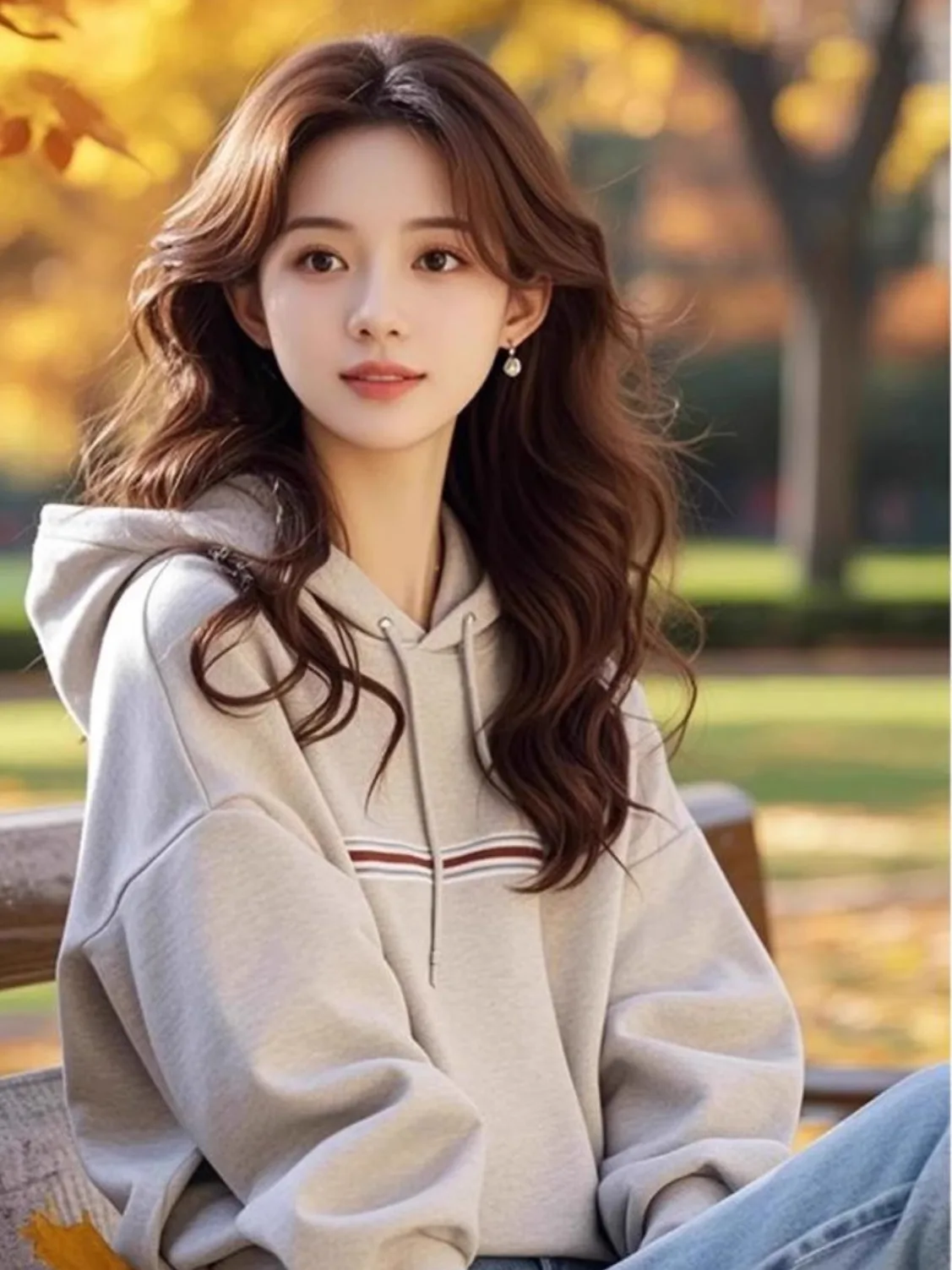 Koreanischer Sle Fce-gefütterter Kapuzenpullover für Damen, vielseitig, locker, lang, Sve Overhead, trendiges Top, lässig, bequem, Streetwear