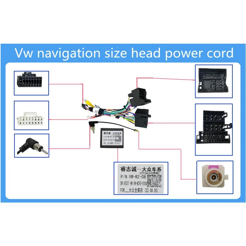 

Car Radio Cable with CAN Bus Power Wiring Harness Connector for Volkswagen Lavida Bora VW CC Jetta Passat Skoda Rapid Yeti Seat